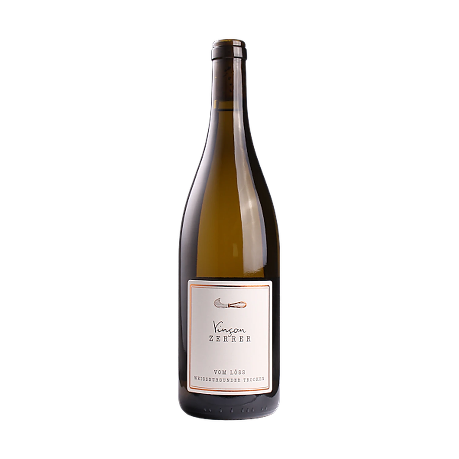 Flasche Vom Löss Weißburgunder 2024 trocken, Weingut Vinçon-Zerrer, Württemberg, freigestellt