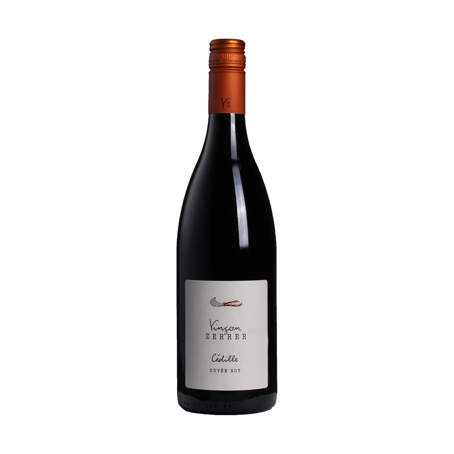 Freigestellte Flasche Cédille Cuvée rot 2022, halbtrockener Rotwein aus Württemberg