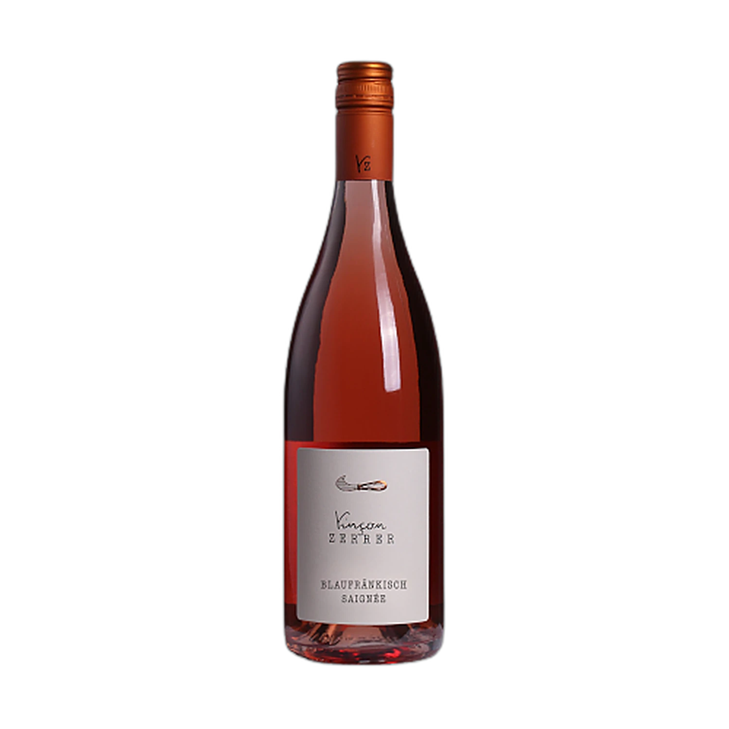 Freigestellte Flasche Blaufränkisch Saignée Rosé 2025 vom Weingut Vinçon-Zerrer aus Württemberg