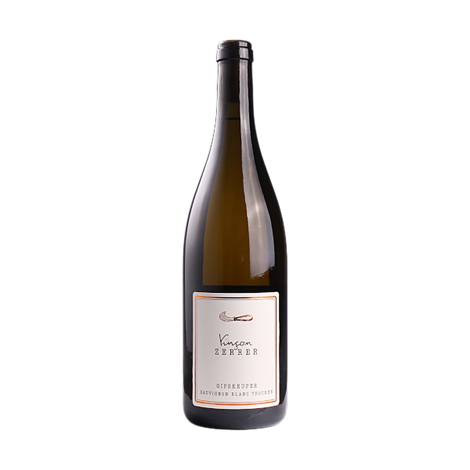 Freigestellte Flasche Gipskeuper Sauvignon Blanc 2023 vom Weingut Vinçon-Zerrer